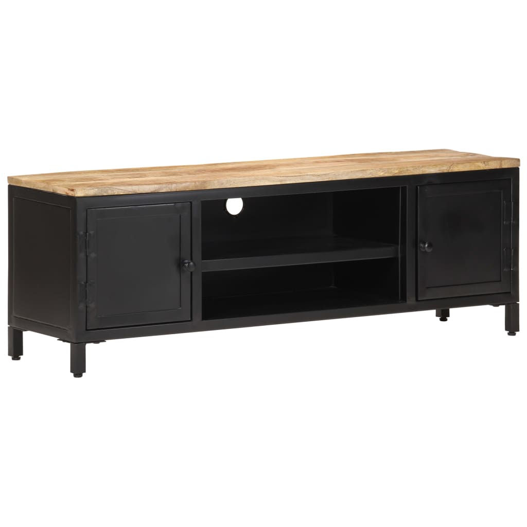Mueble para TV de madera maciza de mango rugosa 120x30x40 cm