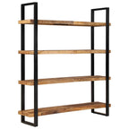 Estantería de 4 niveles madera de mango rugosa 160x40x180 cm
