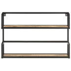 Estantería de pared de madera de mango rugosa 60x20x60 cm