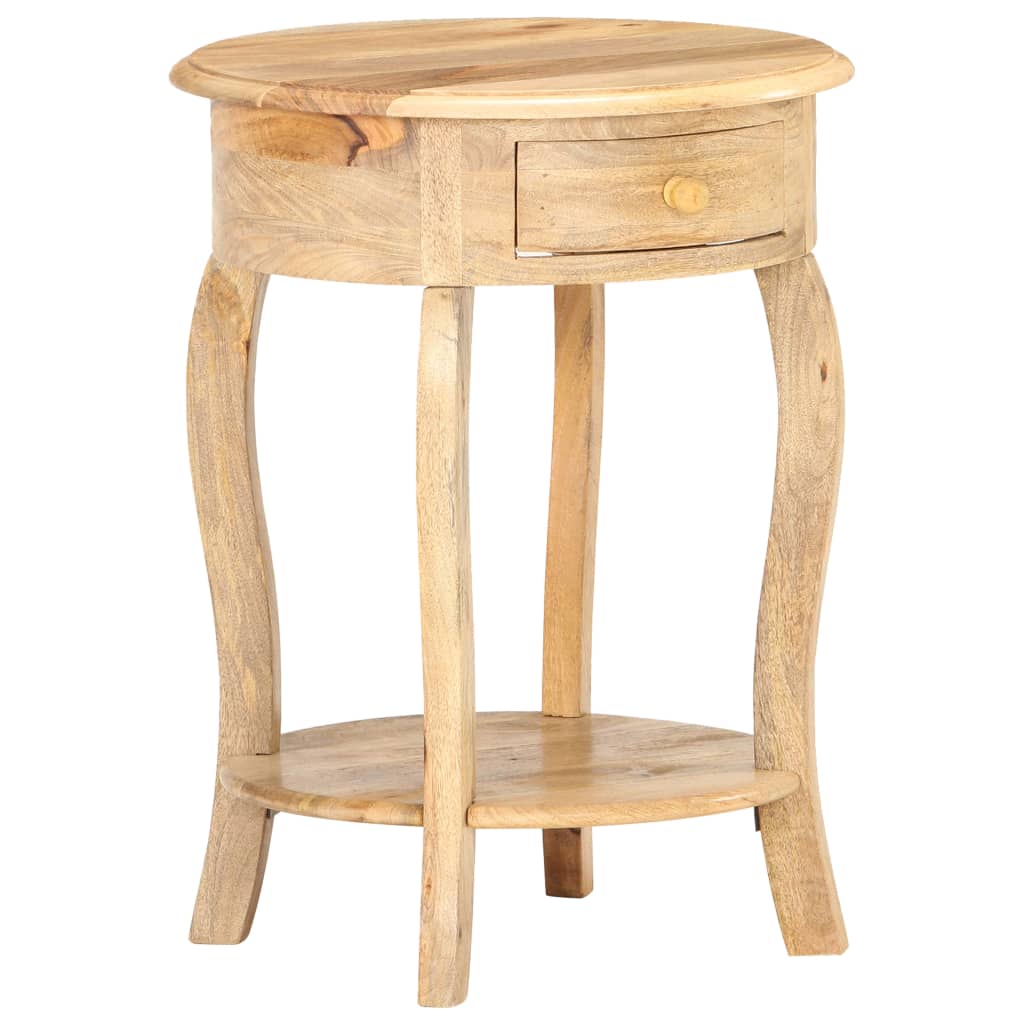 Mesa auxiliar de madera maciza de mango 37x37x61 cm