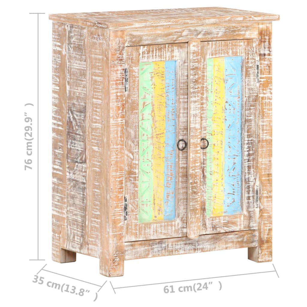 Aparador de madera de mango rugosa 61x35x76 cm