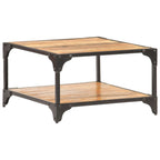 Mesa de centro de madera maciza de mango 60x60x35 cm