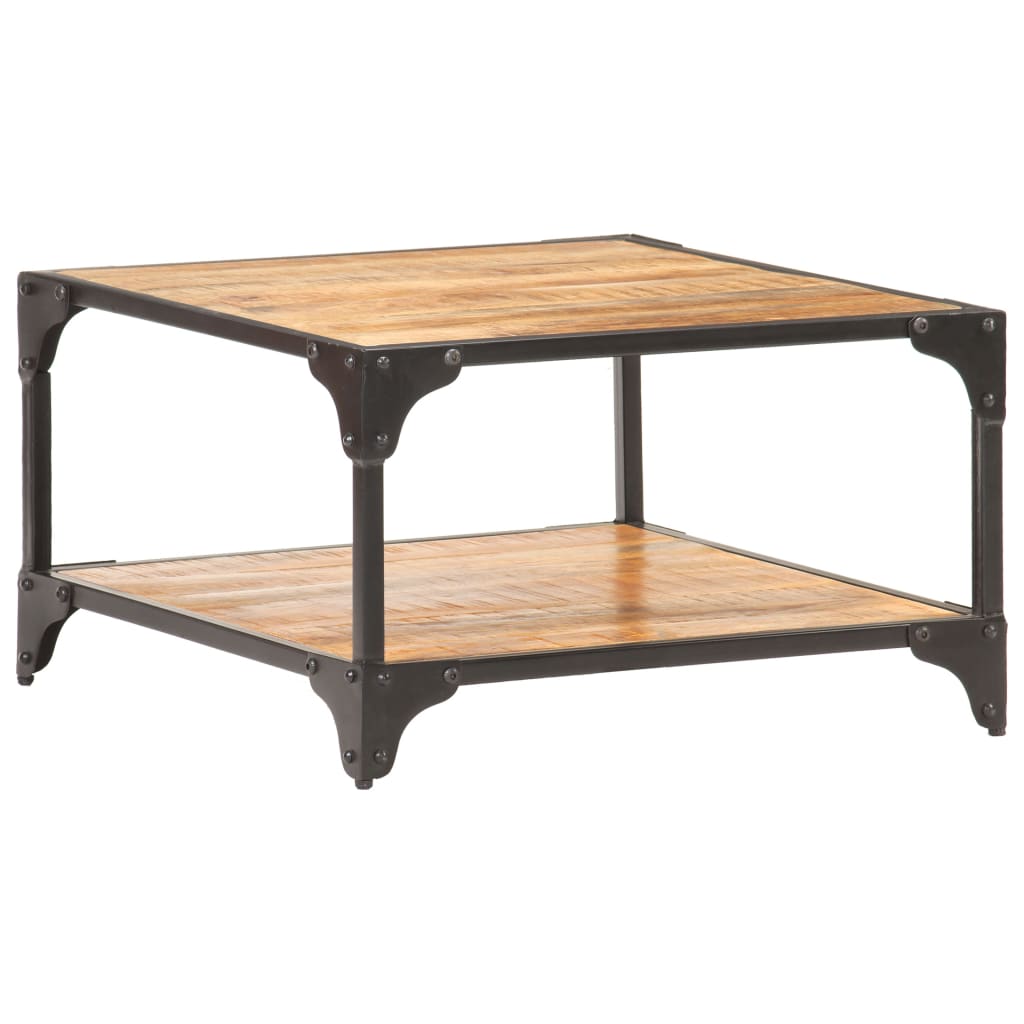Mesa de centro de madera maciza de mango 60x60x35 cm