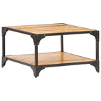 Mesa de centro de madera maciza de mango 60x60x35 cm