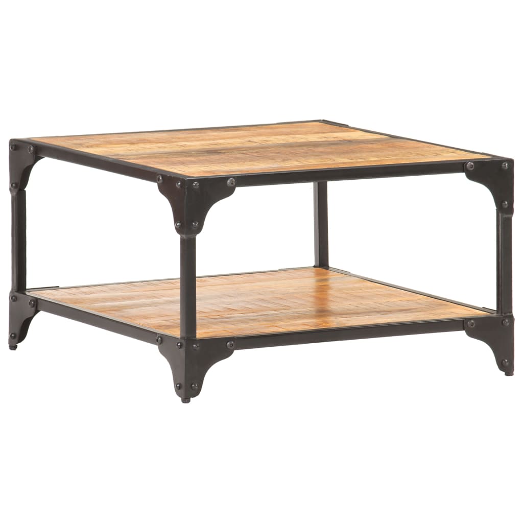 Mesa de centro de madera maciza de mango 60x60x35 cm