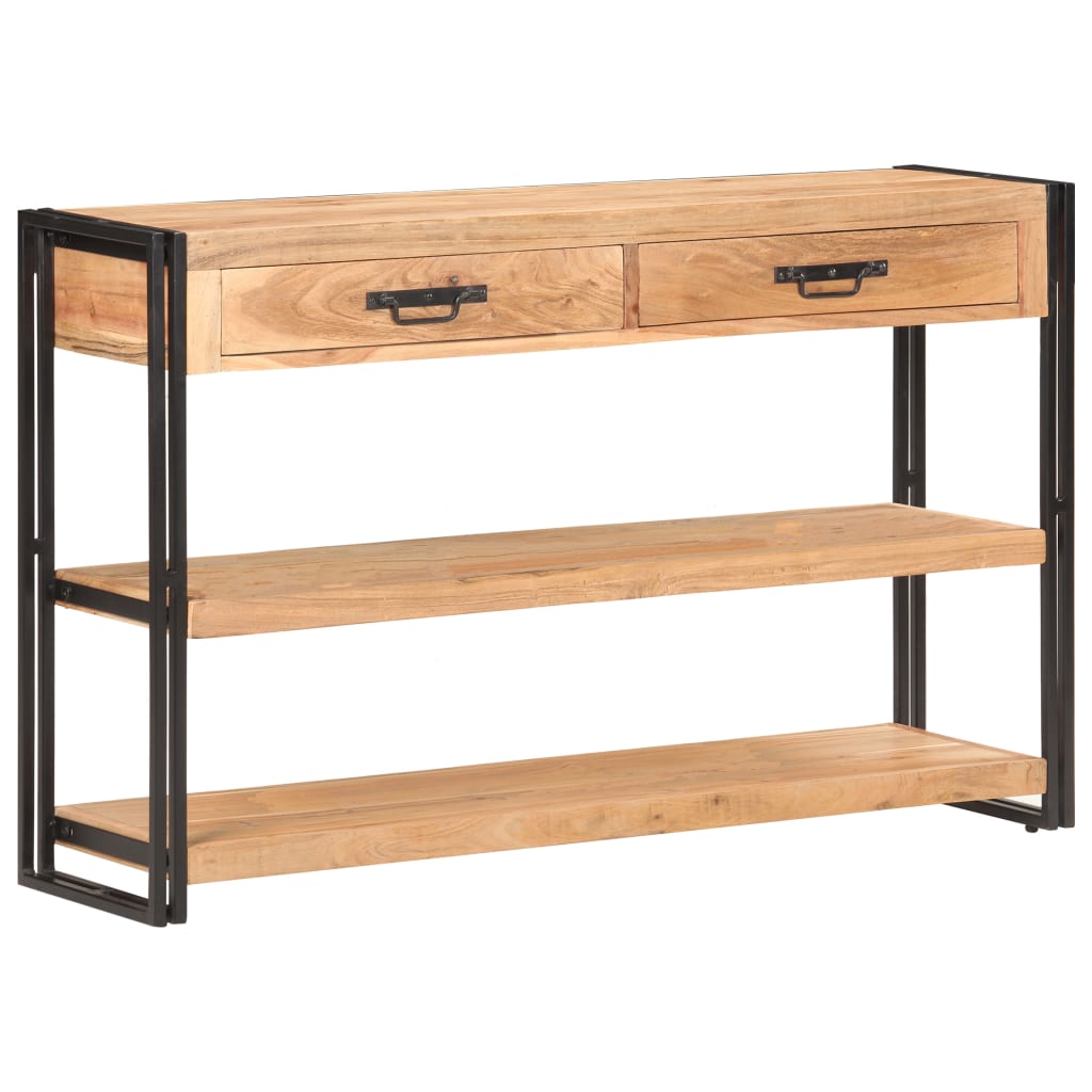 Aparador de madera maciza de acacia 120x30x75 cm