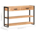 Aparador de madera maciza de acacia 120x30x75 cm