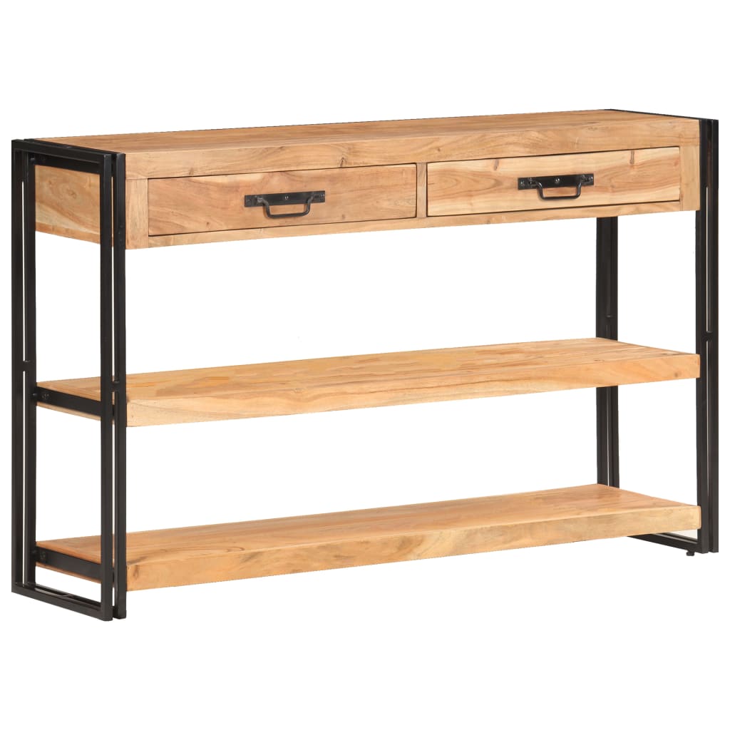 Aparador de madera maciza de acacia 120x30x75 cm