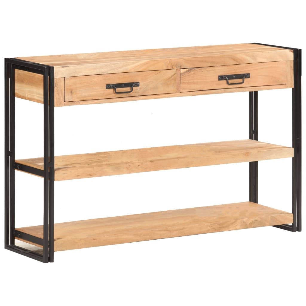 Aparador de madera maciza de acacia 120x30x75 cm