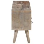 Mueble para TV madera maciza de mango rugosa gris 130x35x51 cm