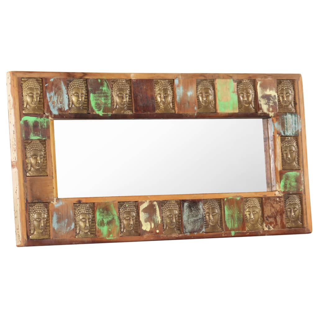 Espejo con enchapado de Buda madera maciza reciclada 110x50 cm