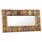 Espejo con enchapado de Buda madera maciza reciclada 110x50 cm