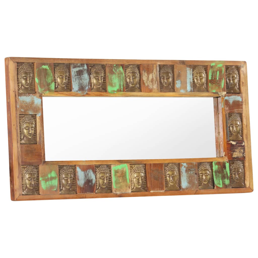 Espejo con enchapado de Buda madera maciza reciclada 110x50 cm