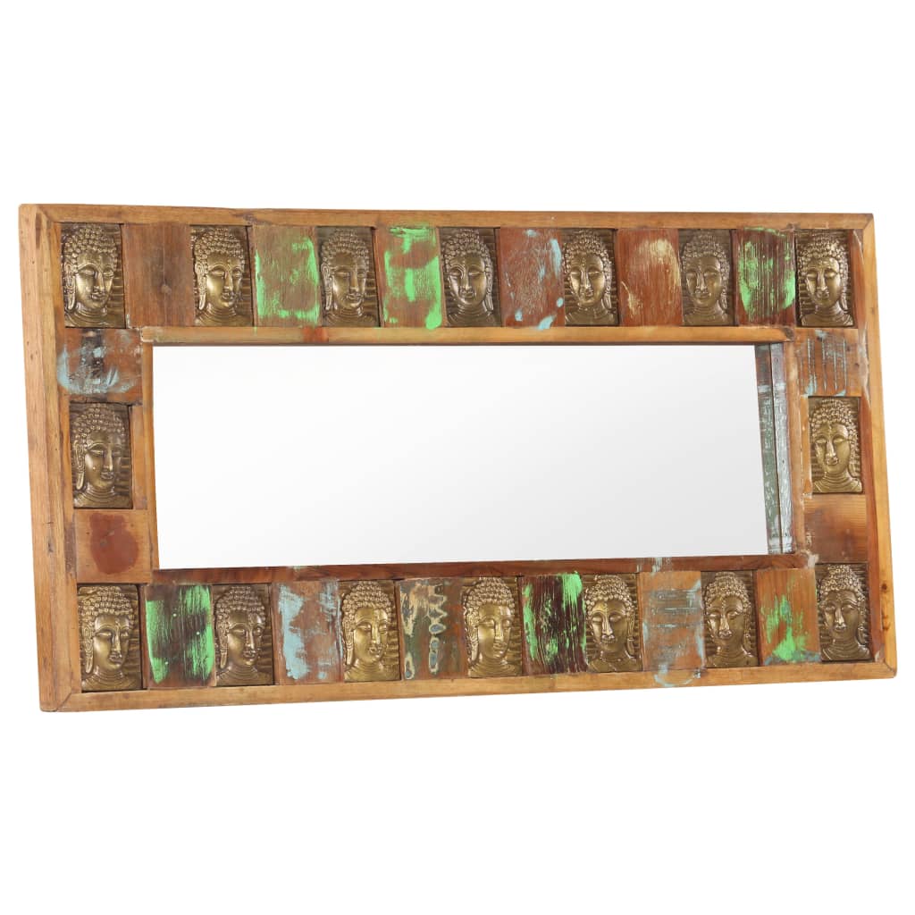 Espejo con enchapado de Buda madera maciza reciclada 110x50 cm
