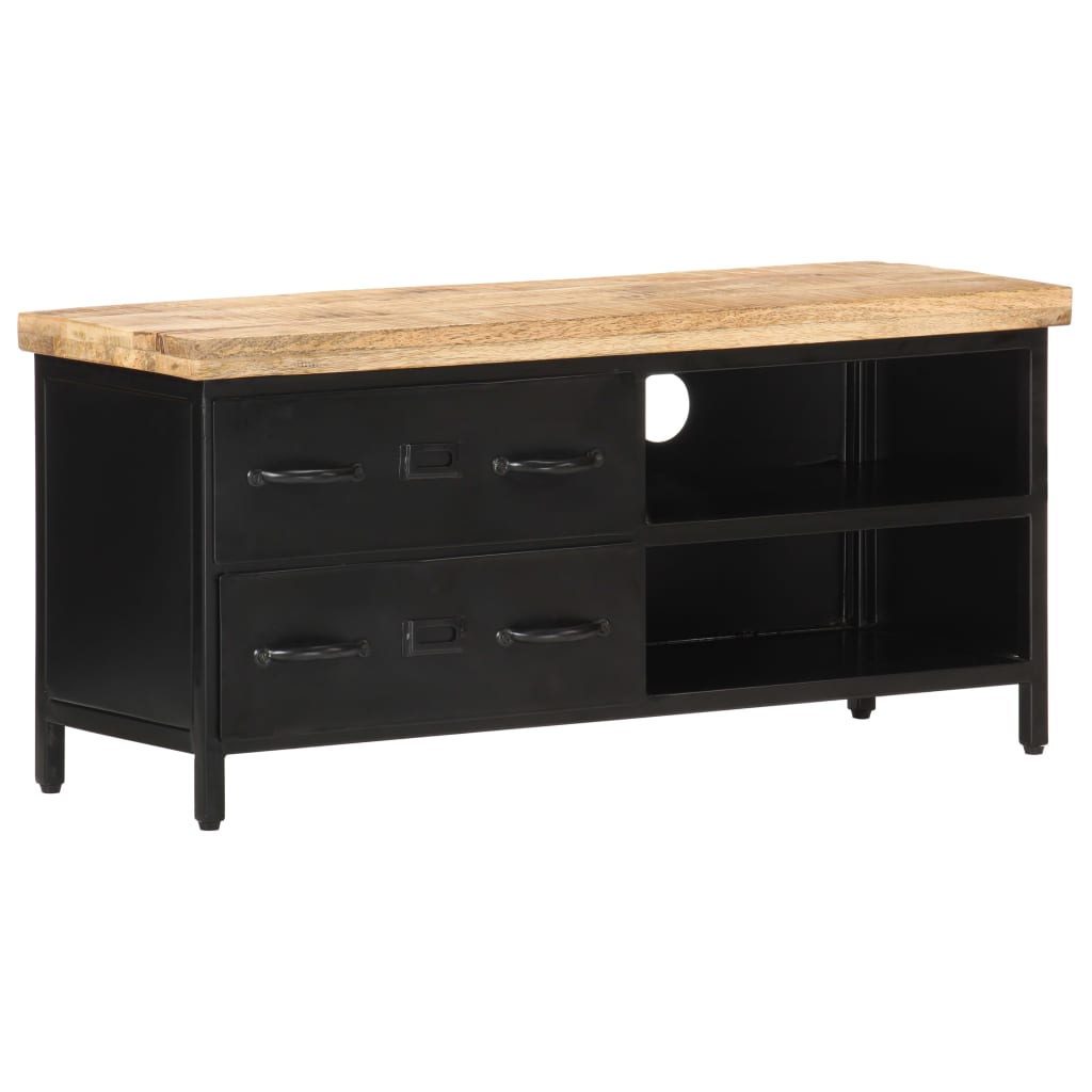 Mueble para TV de madera maciza de mango rugosa 90x30x41 cm