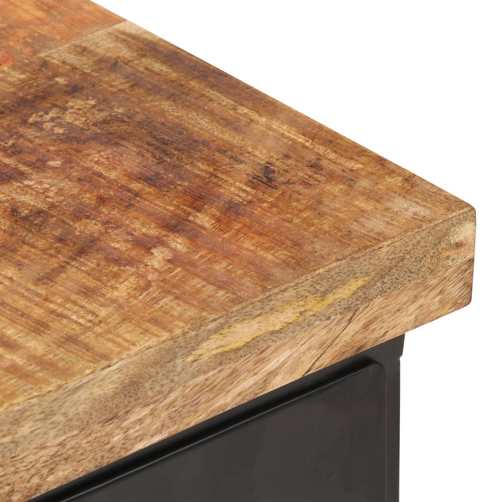 Mesita de noche de madera maciza de mango rugosa 40x30x52 cm