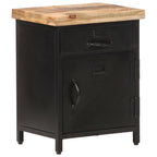 Mesita de noche de madera maciza de mango rugosa 40x30x52 cm