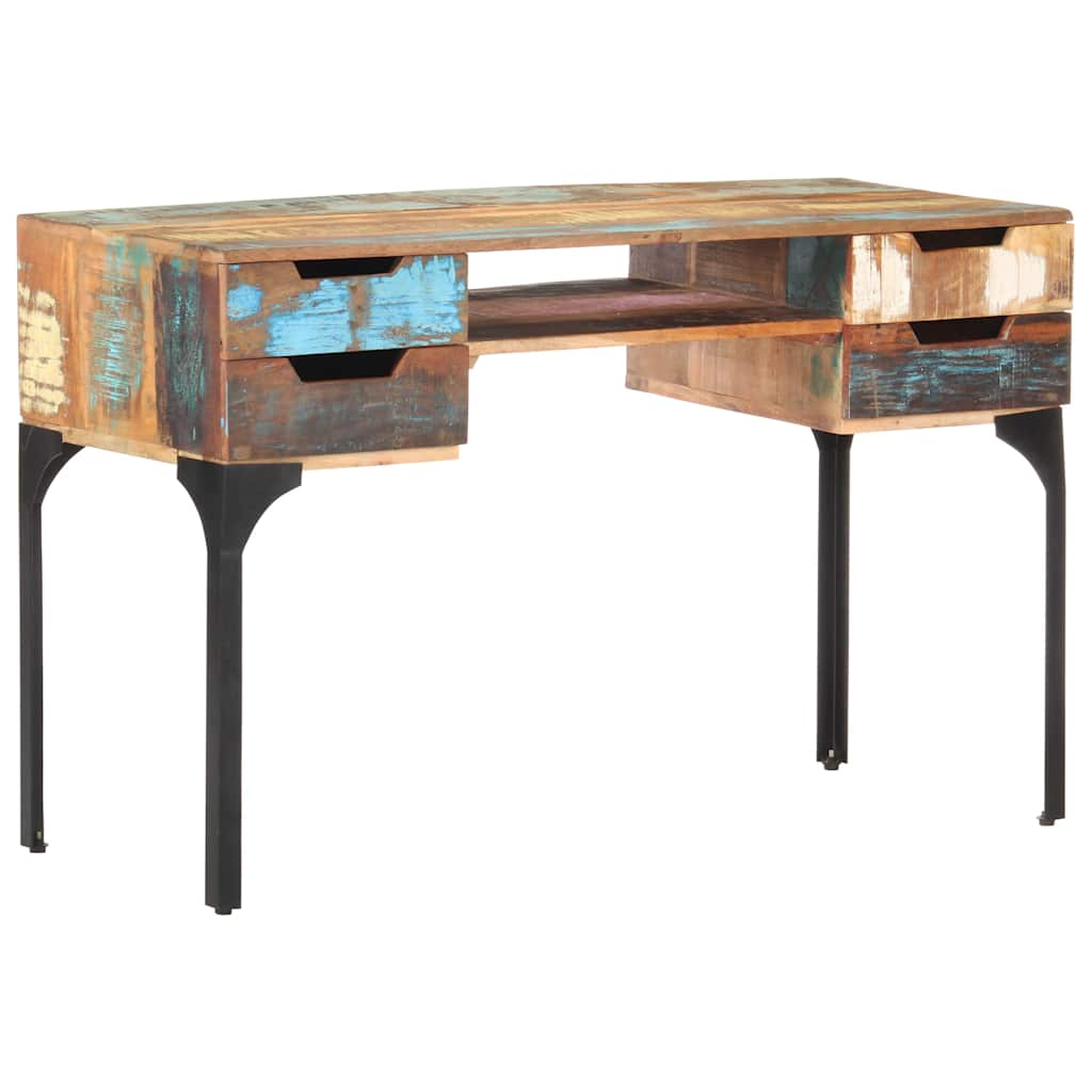 Escritorio de madera maciza reciclada 118x48x75 cm