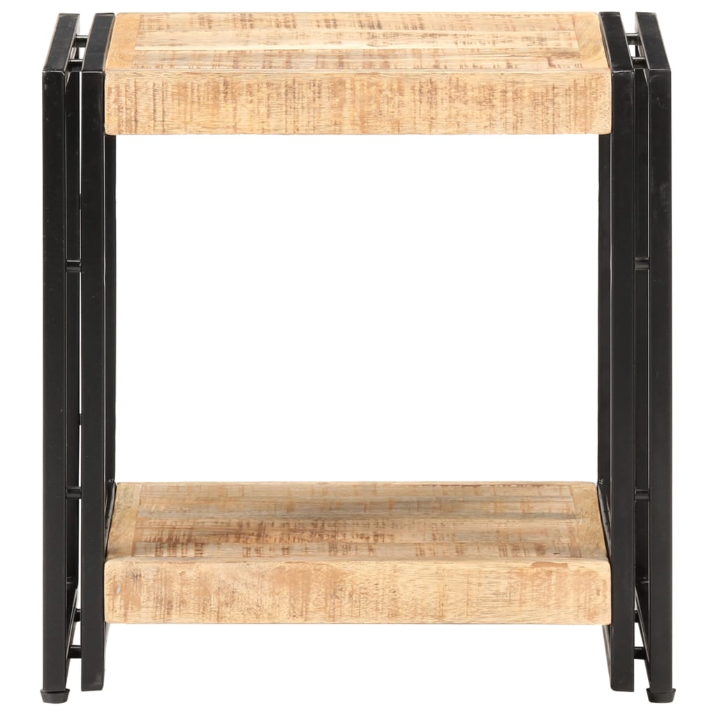 Mesa auxiliar de madera de mango rugosa 40x30x40 cm