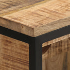 Botellero de madera maciza de mango rugosa 62x33x78,5 cm