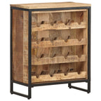 Botellero de madera maciza de mango rugosa 62x33x78,5 cm