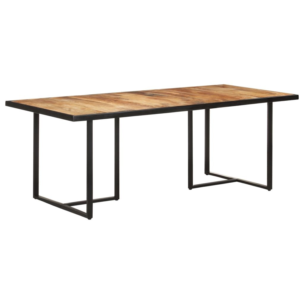 Mesa de comedor de madera maciza de mango rugosa 120 cm