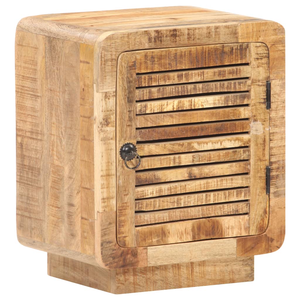 Mesita de noche de madera de mango rugosa 40x30x50 cm