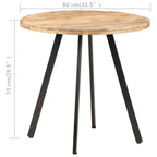 Mesa de comedor de madera de mango rugosa 80 cm