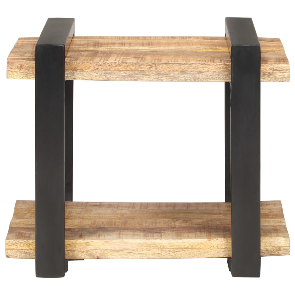 Mesita de noche de madera de mango rugosa 50x40x40 cm