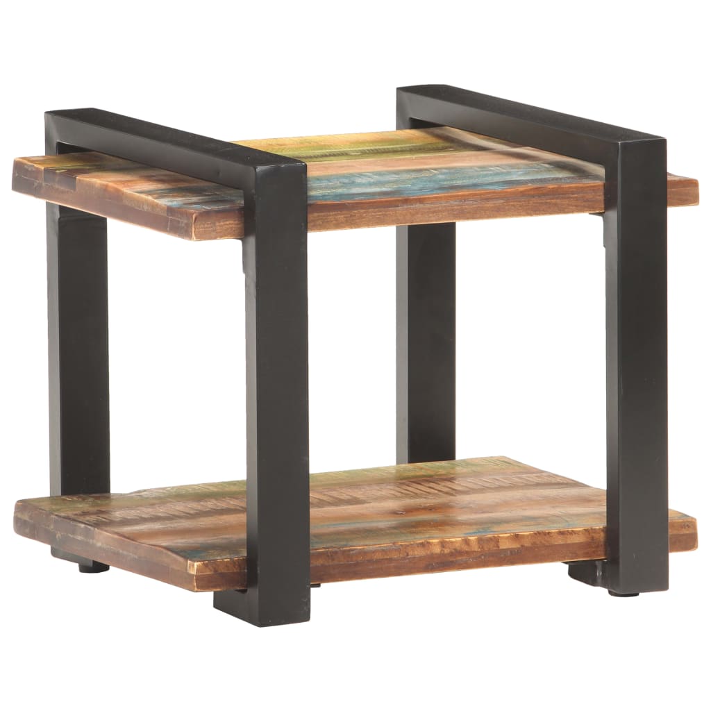 Mesita de noche de madera maciza reciclada 50x40x40 cm