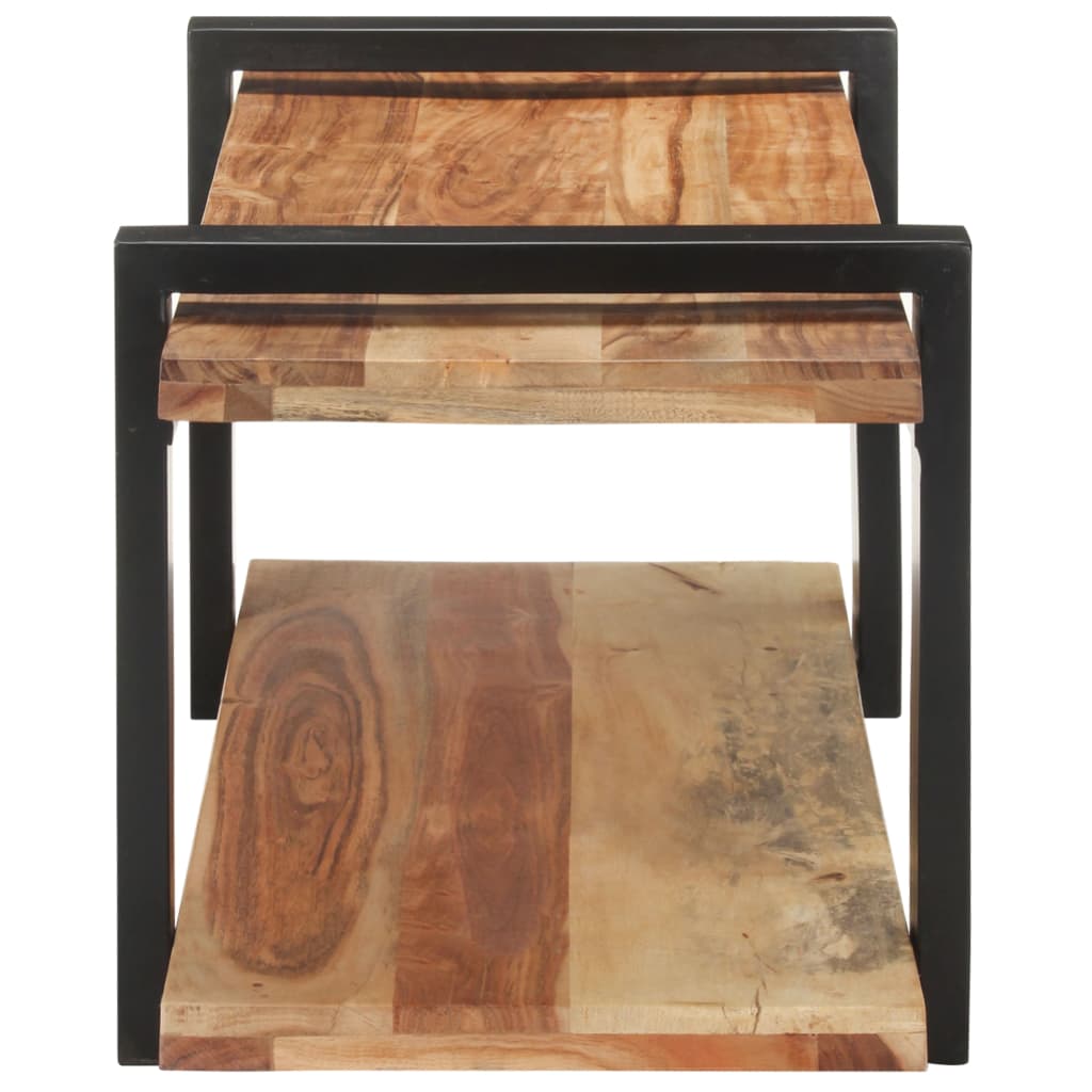 Mueble para TV de madera maciza de acacia 90x40x40 cm