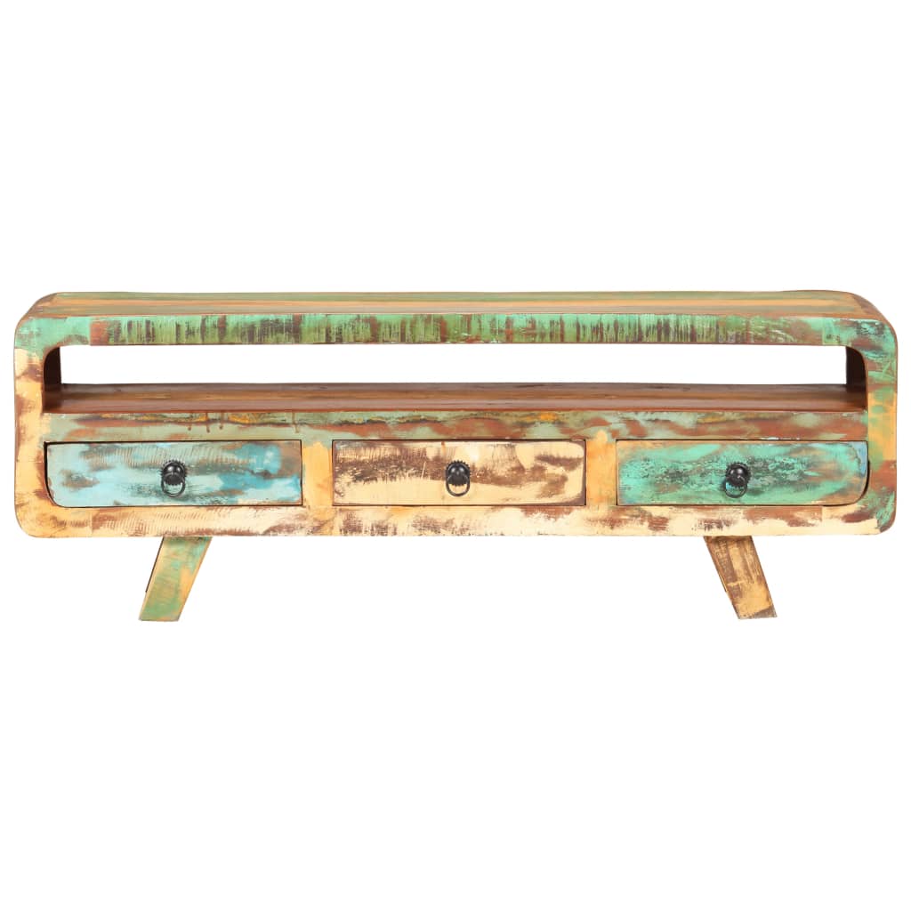 Mueble para TV de madera maciza reciclada 117x30x41 cm