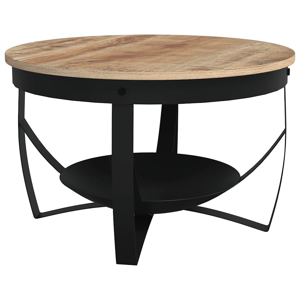 Mesa de centro de madera de mango rugosa 95x50x40 cm