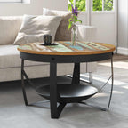 Mesa de centro de madera maciza de mango 90x60x35 cm