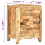 Mesita de noche de madera maciza de mango 40x30x50 cm