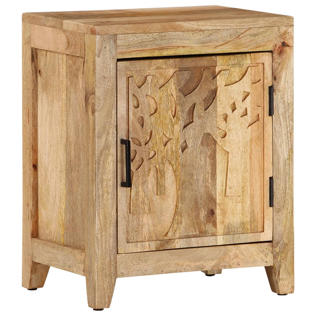 Mesita de noche de madera maciza de mango 40x30x50 cm