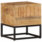 Mesa auxiliar de madera de mango rugosa 30x30x33 cm