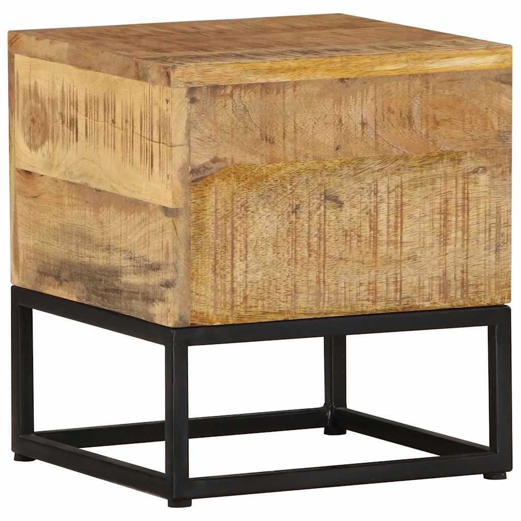Mesa auxiliar de madera de mango rugosa 30x30x33 cm