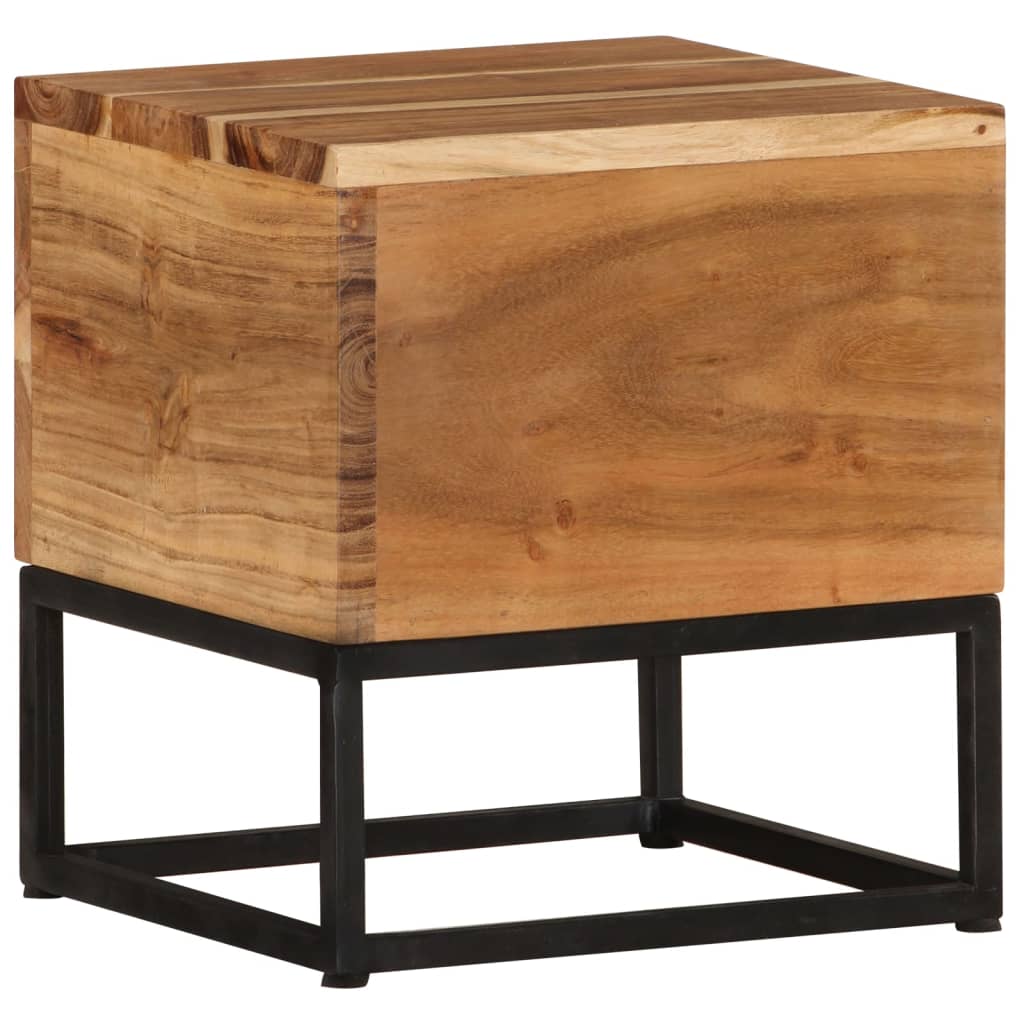 Mesa auxiliar de madera maciza de acacia 30x30x33 cm