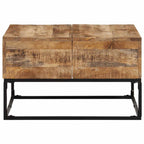 Mesa de centro madera de mango rugosa 68x68x41 cm