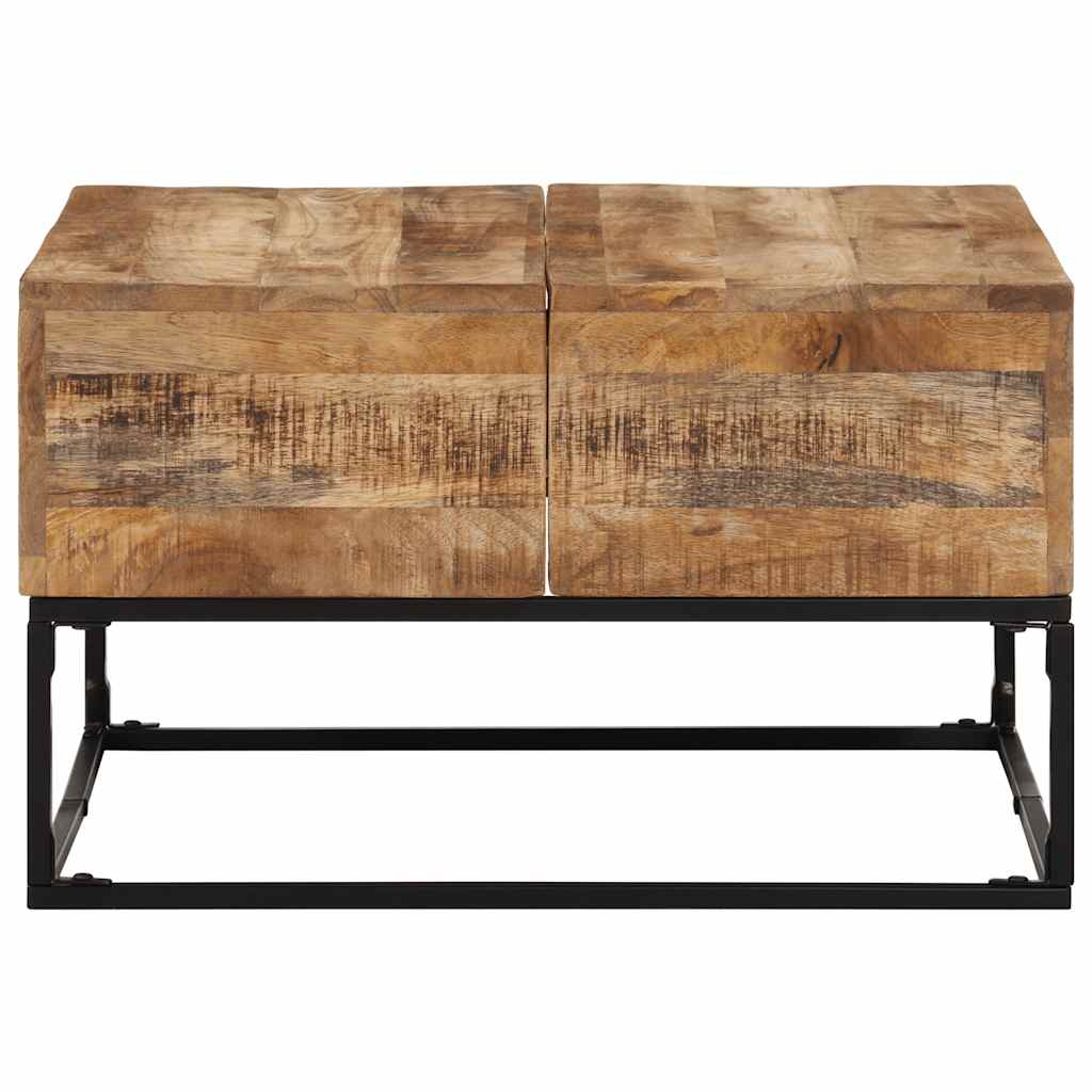Mesa de centro madera de mango rugosa 68x68x41 cm