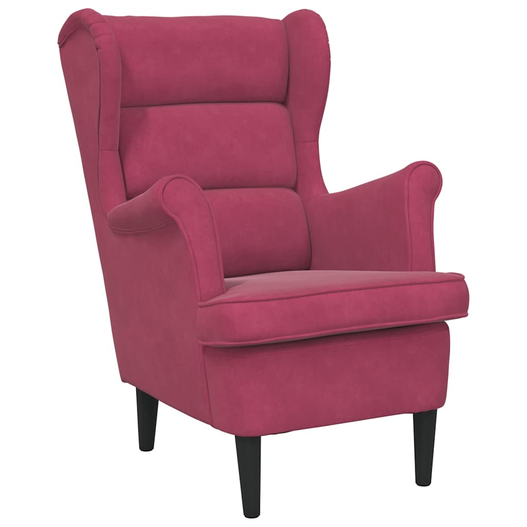 Sillón de tela color vino
