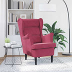 Sillón de tela color vino