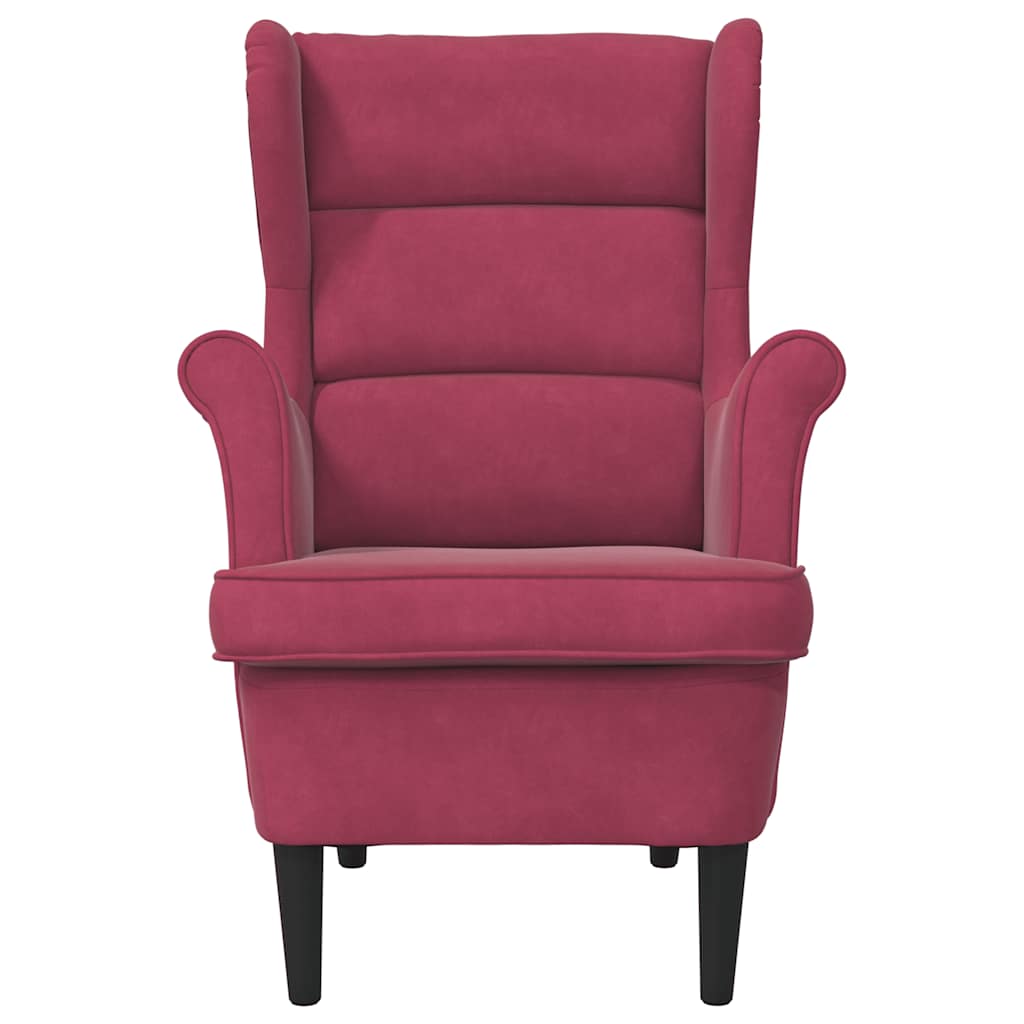 Sillón de tela color vino