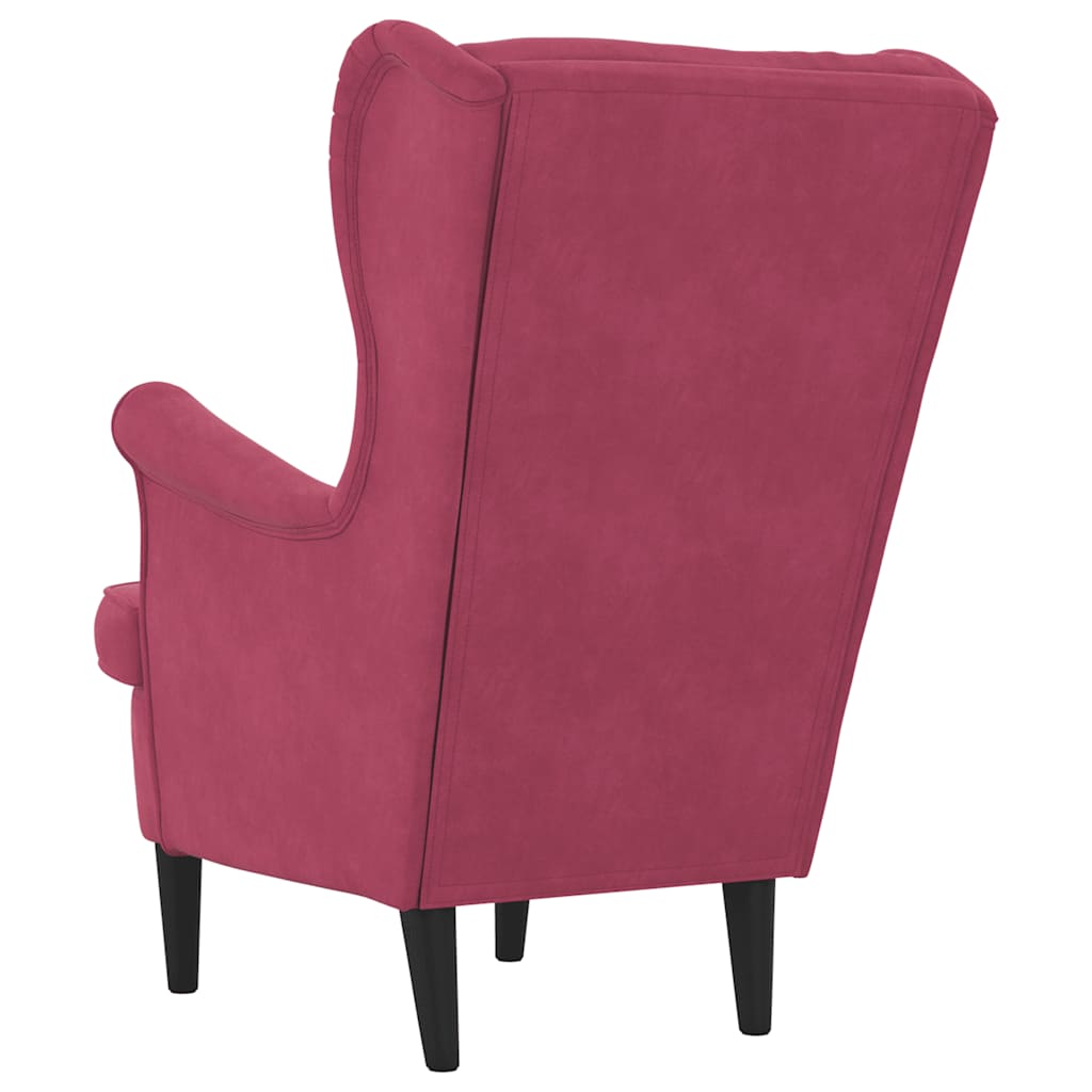 Sillón de tela color vino