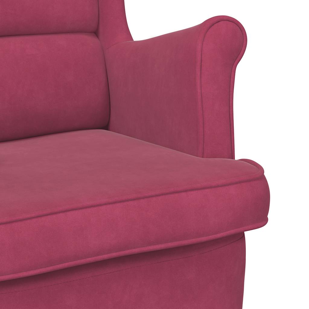 Sillón de tela color vino