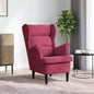 Sillón de tela color vino