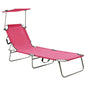 Tumbona plegable con toldo de acero azul turquesa