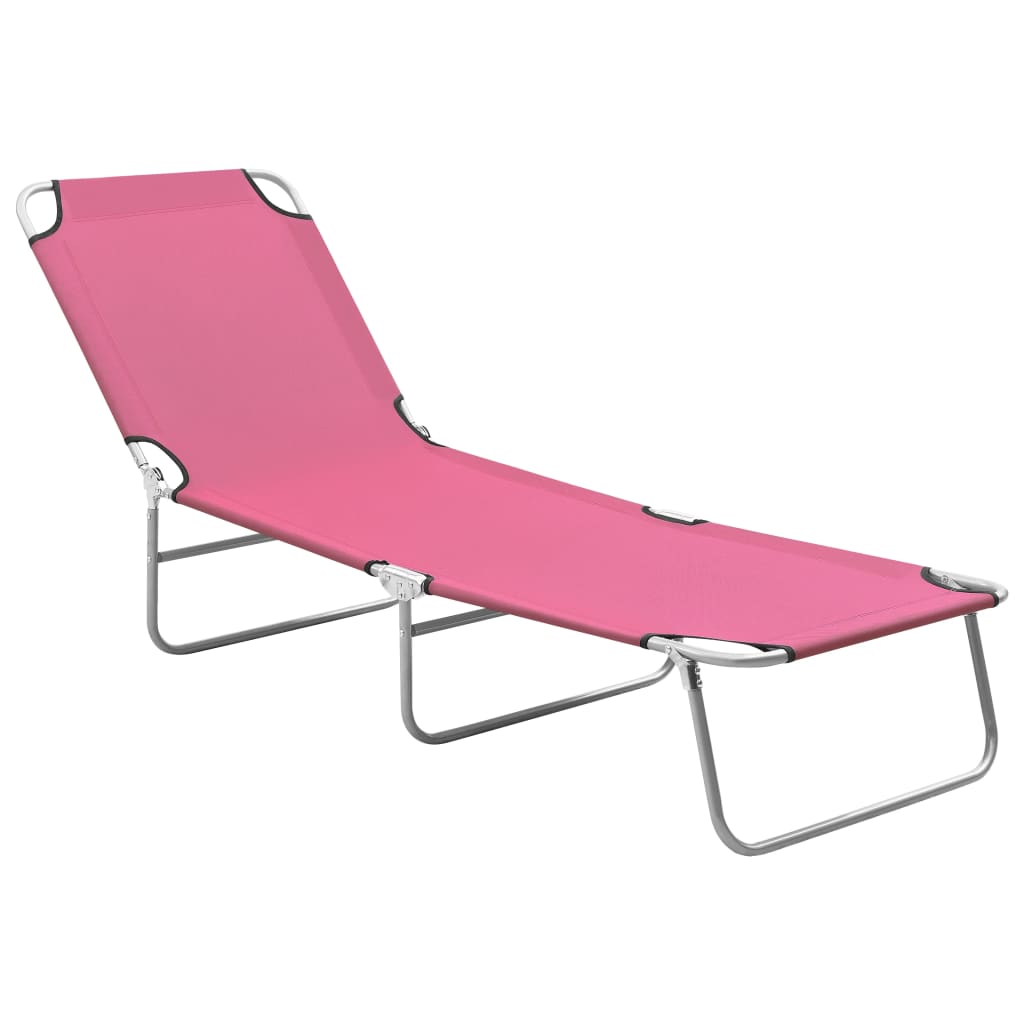 Tumbona plegable con respaldo ajustable gris