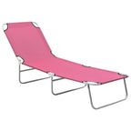 Tumbona plegable con respaldo ajustable gris